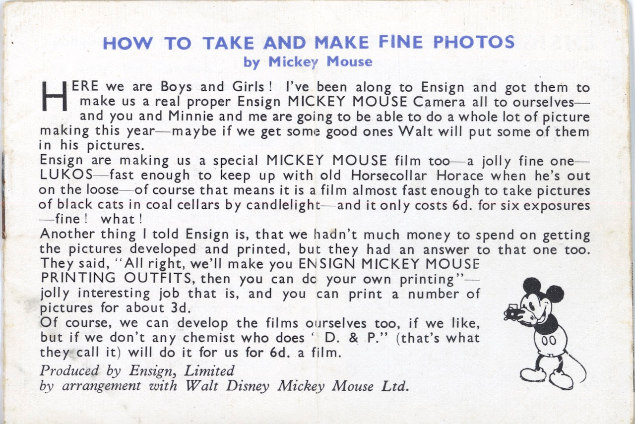 Houghton Ensign Mickey Mouse Camera