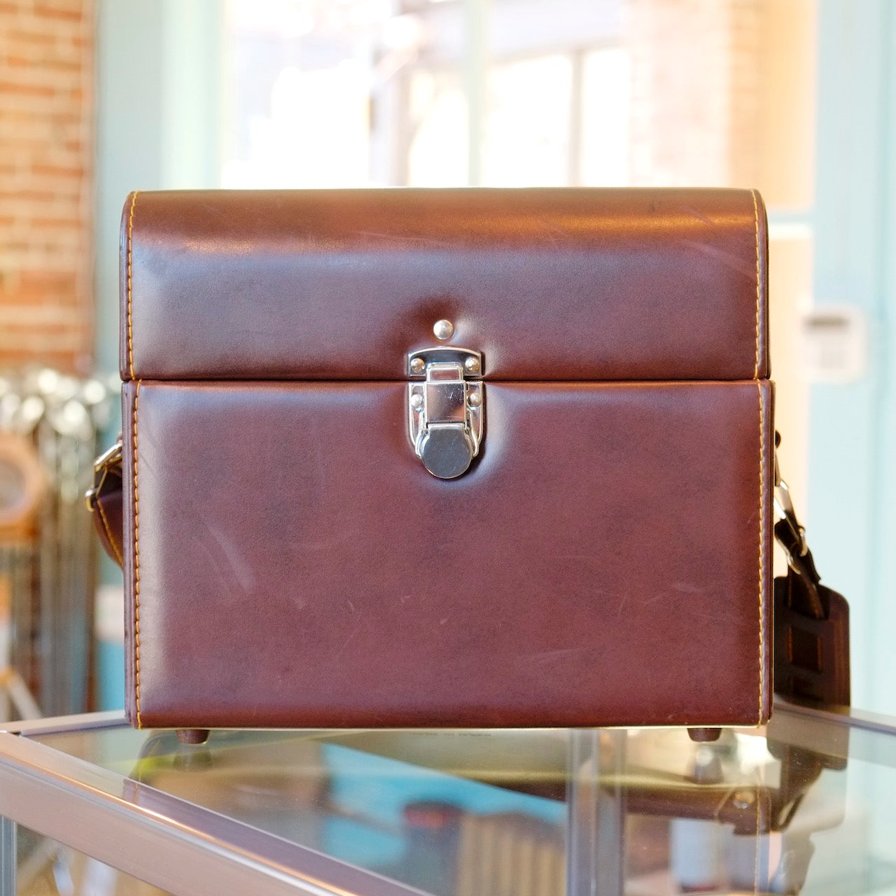 Brown vinyl hardsided case