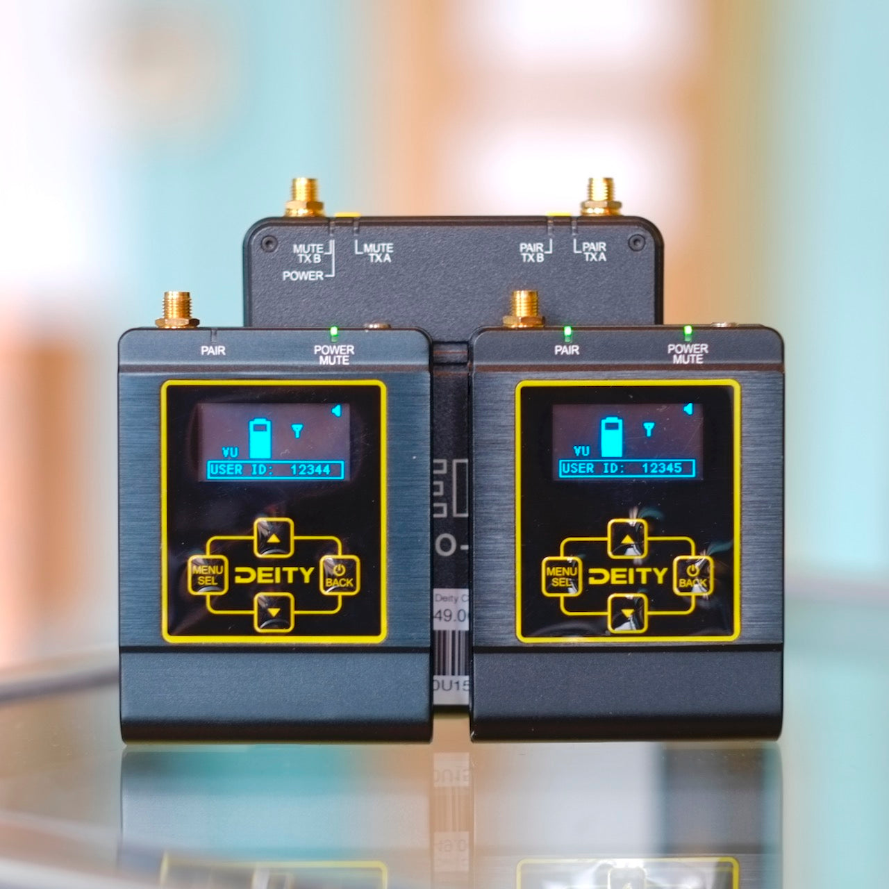 Deity Duo-RX with two Deity Connect BP-TX packs